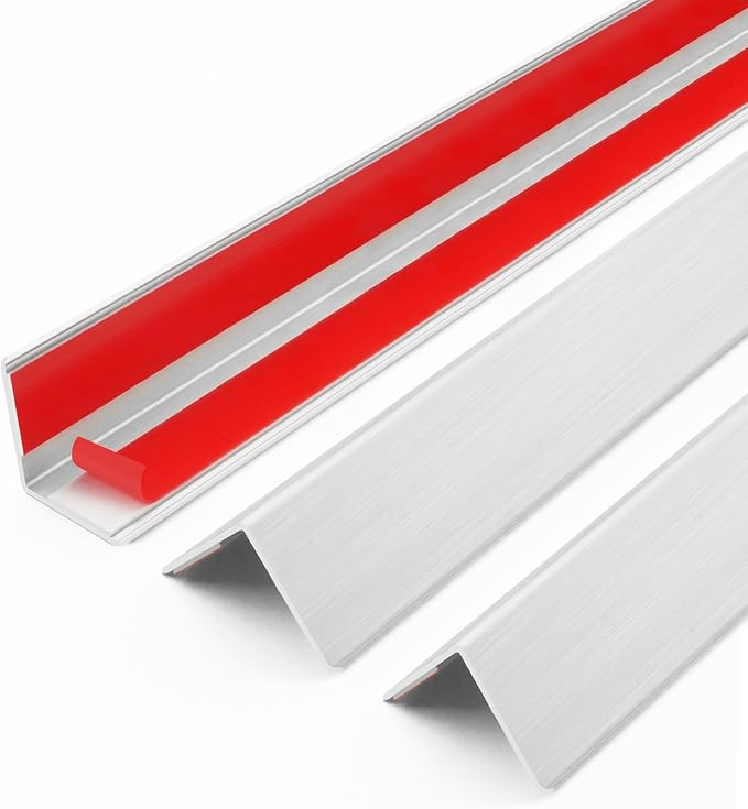 6pcs 57"L*0.98"W Aluminum Self-Adhesive Wall Corner Protectors, Wall Furniture by Bikykose