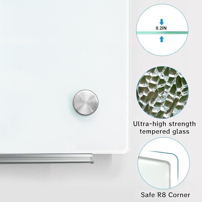 KIZZBY Glass Dry Erase White Board - Image 2
