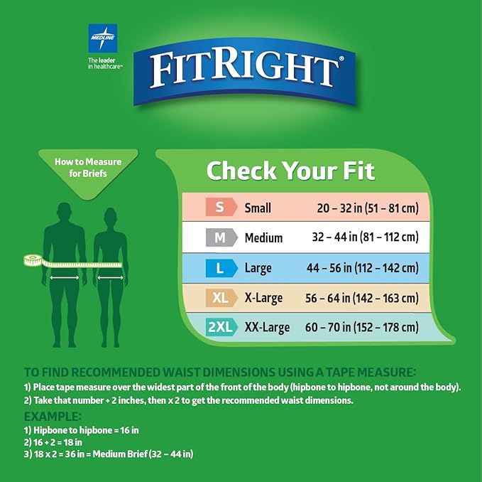 FitRight Adult Diapers, Extra+ Heavy Absorbency, OptiFit Incontinence Briefs - Image 5