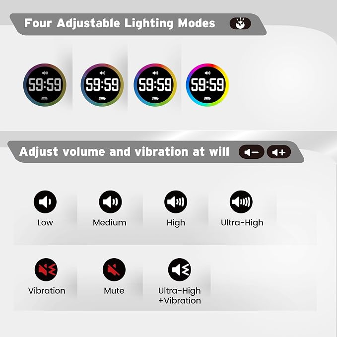 Printers Jack Timer, Visual Pomodoro Timer, Productivity Cube Mute & Vibration - Image 3