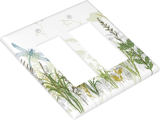 Wild Flower Dragonfly 2 Gang Rocker Light Switch Cover Plates Decorative - Image 3