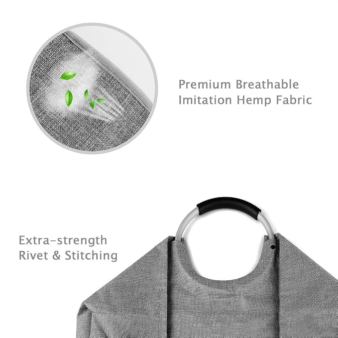 Large Laundry Hamper Bag Collapsible, Tall Laundry Basket - Image 3