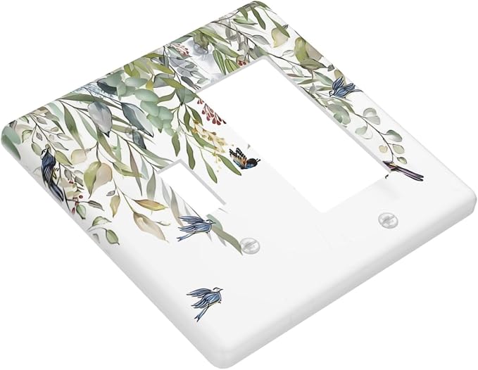 Green Leaf Eucalyptus Leaves Floral Bird Butterfly Outlet Covers 1 Toggle 1 - Image 3