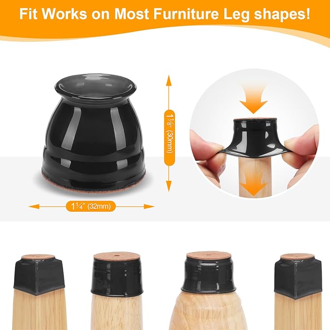 CHUNZEXI 24 Pack Chair Leg Floor Protectors - Image 3