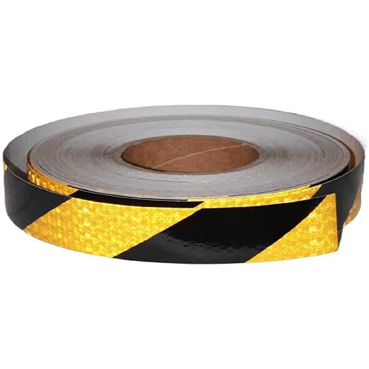 Yellow Black Reflective Tape Outdoor Waterproof 1 inch X 166 feet, High by tuyrchu