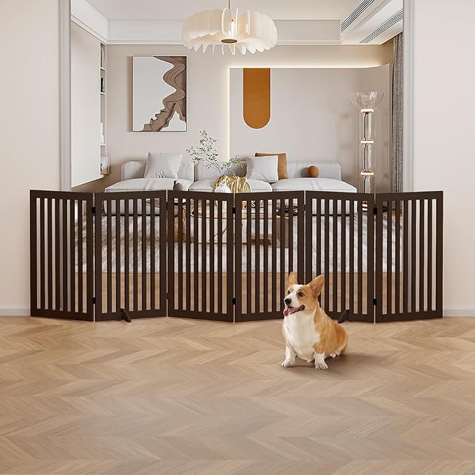 unipaws 120" Extra Wide Pet Gate, Free Standing Dog Gate - Image 2