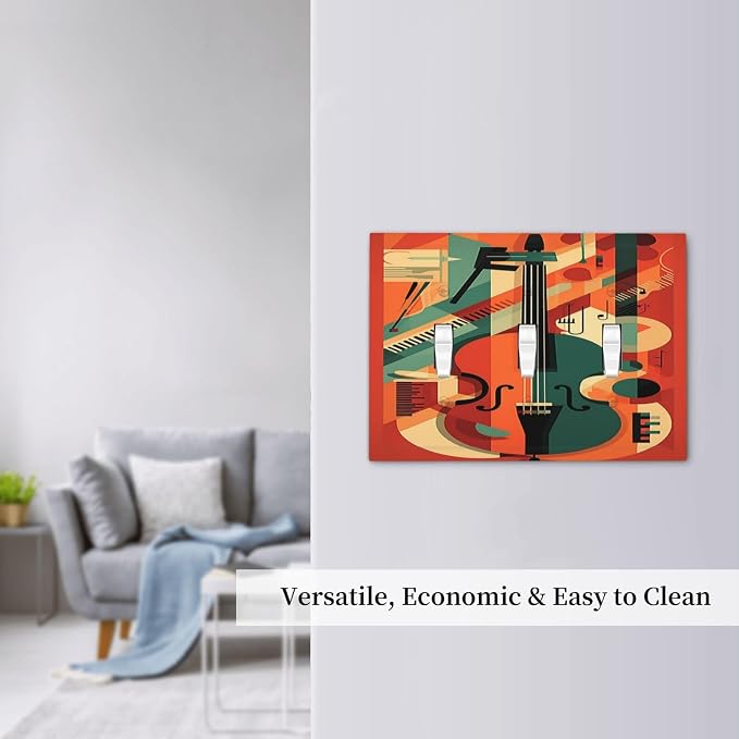 Decorative Switch Plates Violin Abstract Jazz Colorful Painting 3 Gang Wall - Image 7