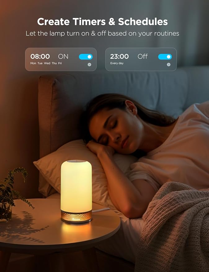 Govee RGBIC Smart Table Lamp 2, Touch Bedside Small Table Lamp Matter, Alexa - Image 8