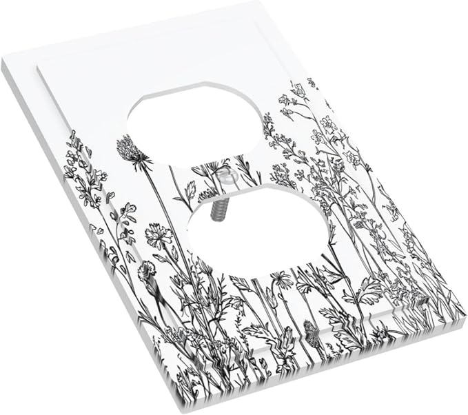 Outlet Covers Floral Wildflower Rustic Plant Leaves 1 Gang Duplex Light Switch - Image 3