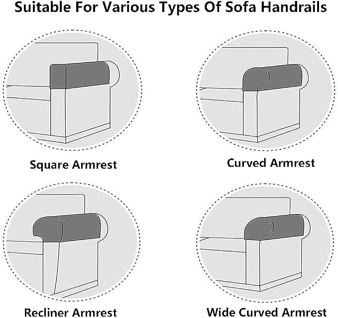Soft Sofa Armrest Covers, Skin-Friendly Stretch Polyester Armrest Covers - Image 4