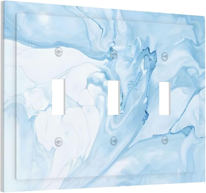 Navy Blue Sea Waves Spilled Ink Marble Simplicity Print Decorative Switch - Image 2