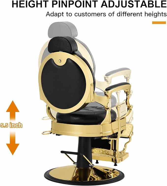 Artist hand Retro Barber Chair Heavy Duty Barber Chairs Vintage Salon Chair - Image 7