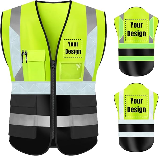 YOWESHOP High Visibility Safety Vest Custom Your Logo Protective Workwear 5 by YOWESHOP