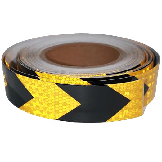Yellow Black Reflective Tape Outdoor Waterproof 1 inch X 66 feet, High by tuyrchu