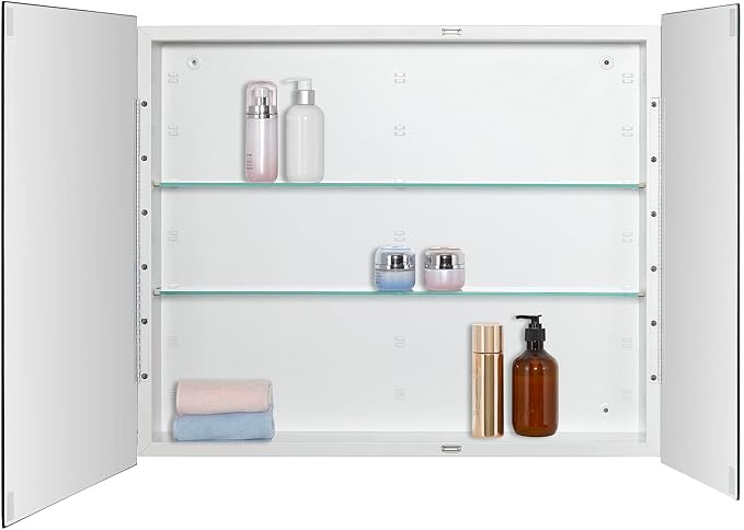 Bathroom Medicine Cabinet with Beveled Edge Mirrored Door 30 x 26 inch - Image 3