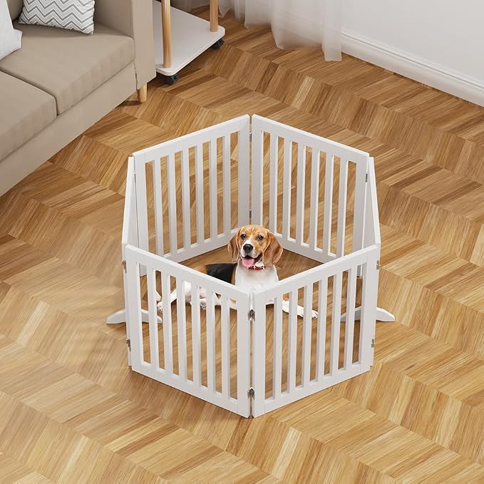 unipaws 120" Extra Wide Pet Gate, Free Standing Dog Gate - Image 3