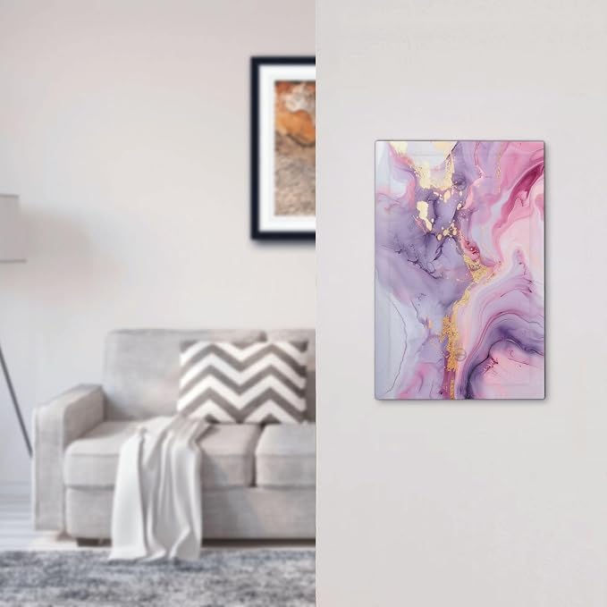 Light Switch Cover Plate Pink Marble Abstract Purple Gold Texture 1 Gang No - Image 7
