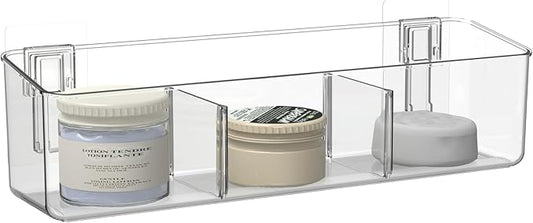 vacane Plastic Over Cabinet Door Organizer, Adhesive Mount Storage Organizer by vacane