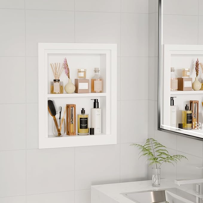 Solid Wood 14 X 18 Recessed Medicine Cabinet, Medicine Cabinet Organizer - Image 4