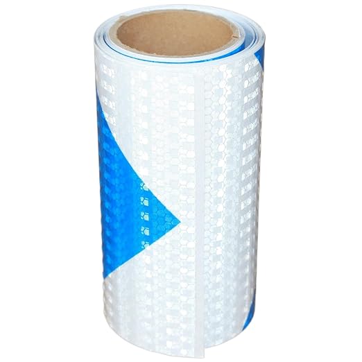 Reflective Tape Blue and White 6 inch X 10 feet, Outdoor Waterproof Hazard by tuyrchu
