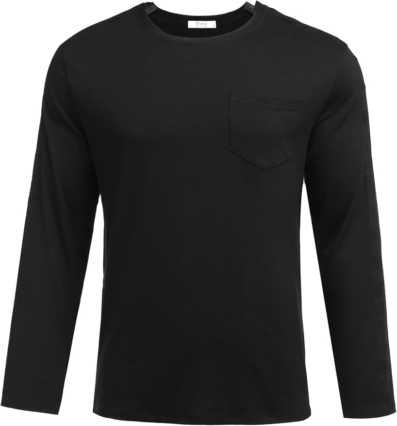 Deyeek Men's Post Shoulder Surgery Recovery Shirts Full Tear Away Long Sleeve - Image 4
