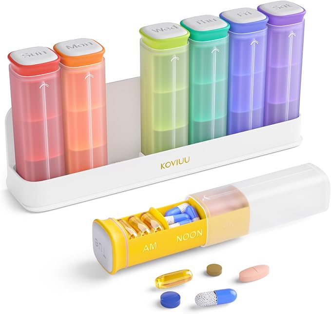 Weekly Pill Organizer 3X a Day, Detachable Pill Box 7 Day, Large 3 Times Daily by KOVIUU