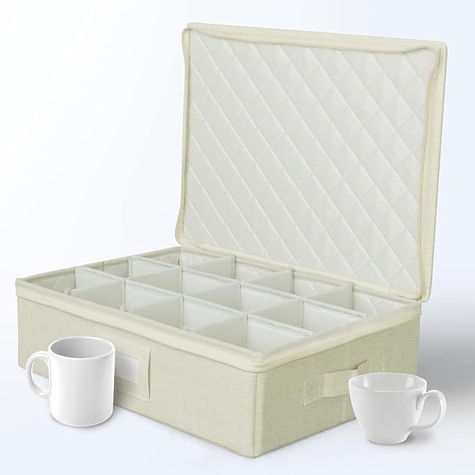storageLAB Cup and Mug Storage Containers, Hard Shell Storage Case by storageLAB