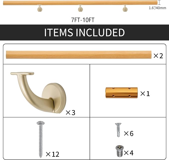 7 FT Modern Aluminum Handrail Set, handrails - Image 3