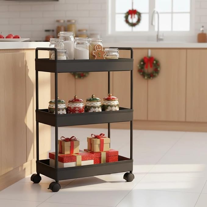 Ronlap 3 Tier Slim Rolling Storage Cart - Image 4