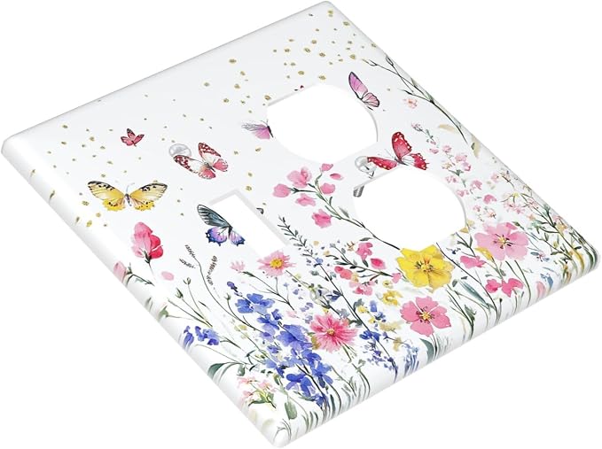 Wallplates Watercolor Floral Butterfly Colorful Wildflower 1 Toggle 1 Duplex - Image 3
