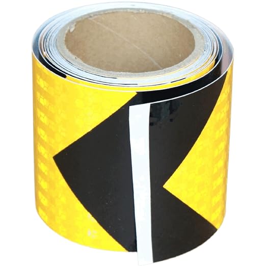 Reflective Tape Yellow Black 3 inch X 10 feet, Outdoor Waterproof Hazard by tuyrchu