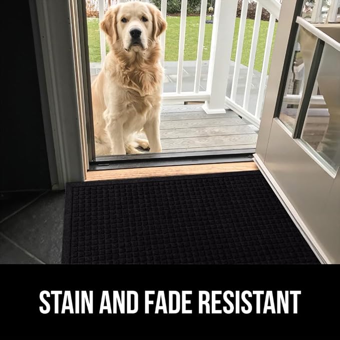 GORILLA GRIP Front Door Mat, 35x23 Black, Indoor Outdoor Ultra Absorbent - Image 9