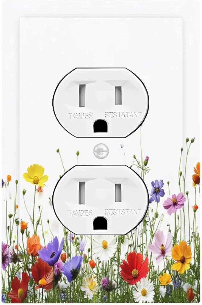Outlet Covers Colorful Wildflowers Plant Floral Daisy 1 Gang Duplex Light by Unknown
