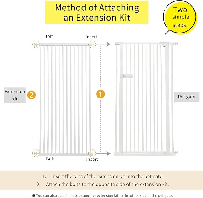 Lumizone Extra Tall Cat Gate Extension Kit 55.12" High Pressure Mounted 2025 - Image 2