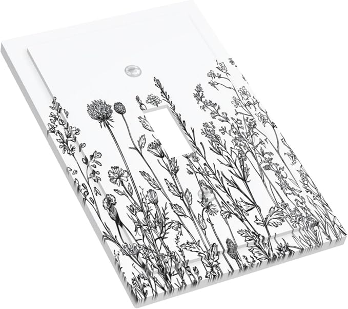 Decorative Light Switch Cover Floral Wildflower Rustic Plant Leaves 1 Gang - Image 3