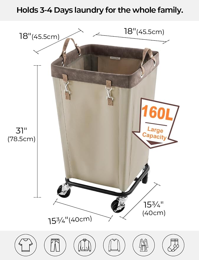 StorageWorks 160L Laundry Basket - Field & Grace