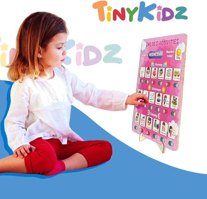 Personalized Wooden Daily Routine Chart 12x14", Visual Schedule, Daily - Image 2