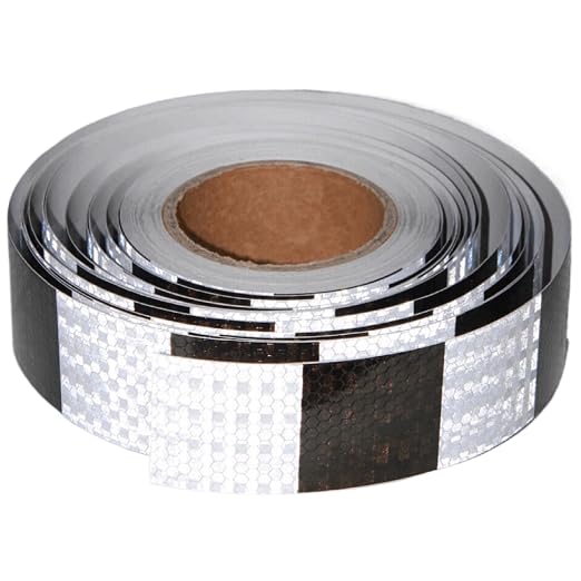 Black White Reflective Tape 2 inch X 166 feet, Outdoor Waterproof Hazard by tuyrchu
