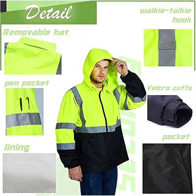 YOWESHOP High Visibility Reflective Safety Jacket Reflective Jacket - Image 3