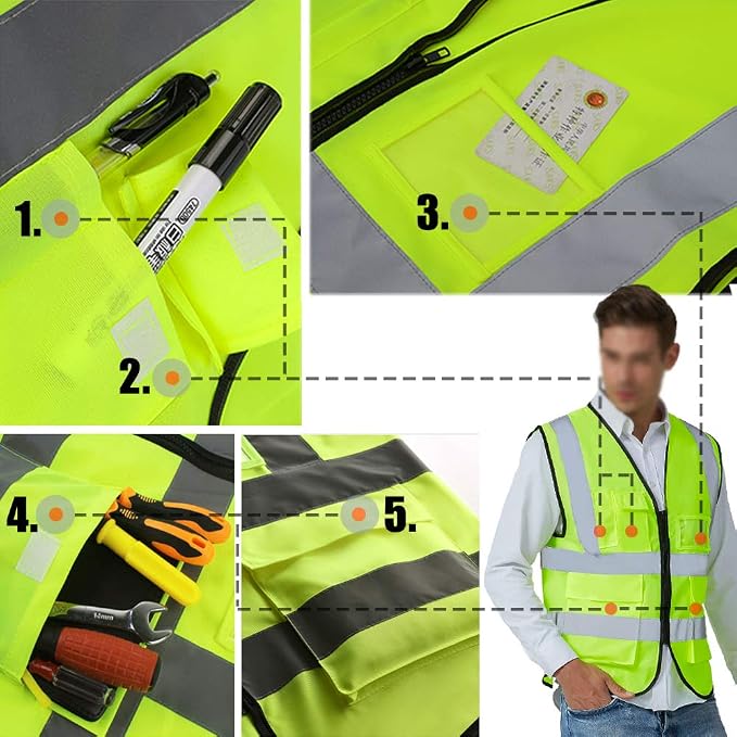 YOWESHOP High Visibility Safety Vest Custom Your Logo Protective Workwear 5 - Image 6