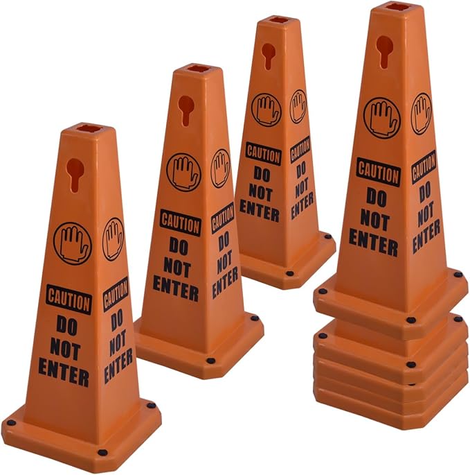 26.5" Caution Cones, 4-Sided Visible Safety Signs by OranclUS