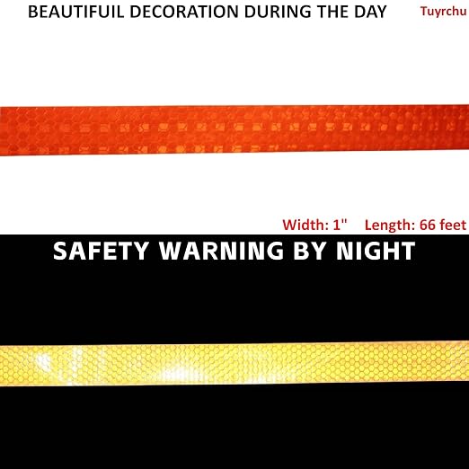 Industrial Reflective Tape Orange Outdoor Waterproof 1 inch, High Visibility - Image 3