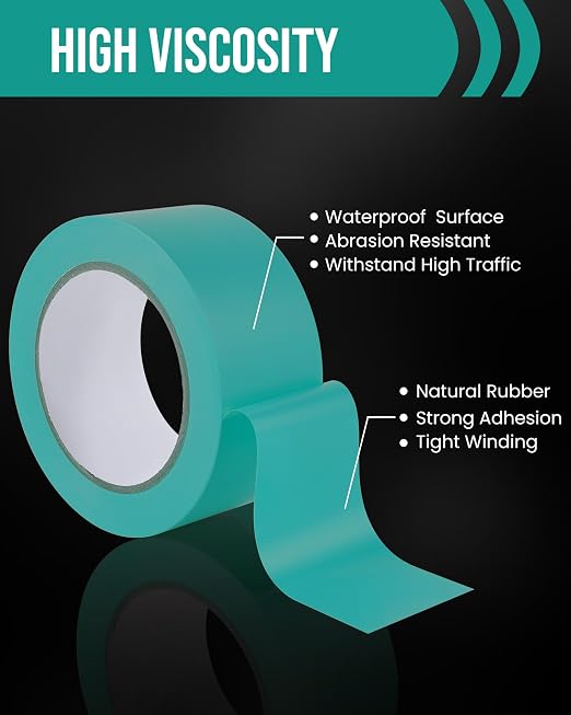 Lichamp 6 Rolls Vinyl Tape, Premium Safety Marking and Traffic Floor Marking - Image 3