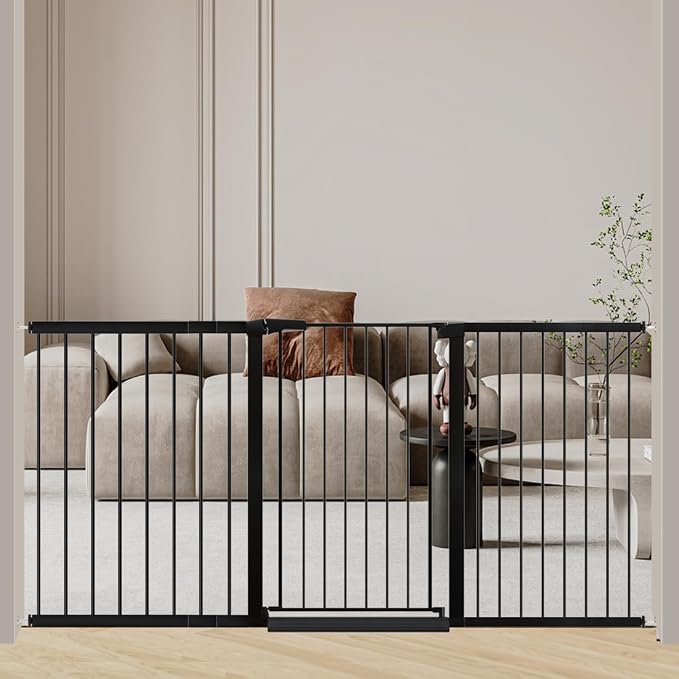 Fairy Baby Extra Tall Baby Gate Stand 38" Tall, 70.9"-76.3" Extra Wide Large by FairyBaby