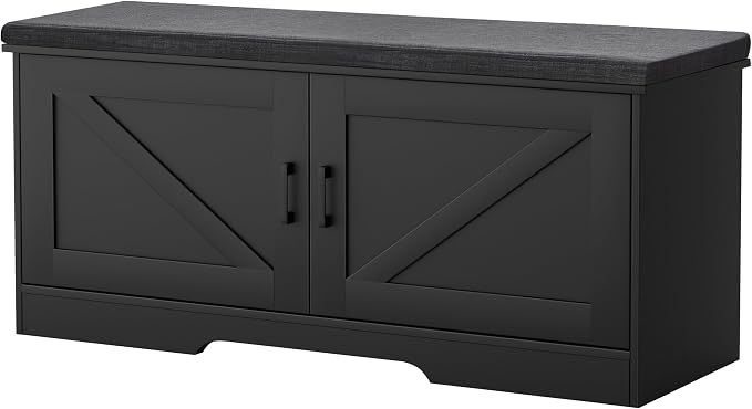 2-Tier Storage Bench, 39.4" Wide Shoe Bench by HOMSHO