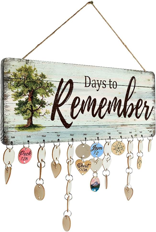 Grandma Gifts - DIY Wood Family Birthday Reminder Calendar - Days to Remember - by TIANCENTRALH