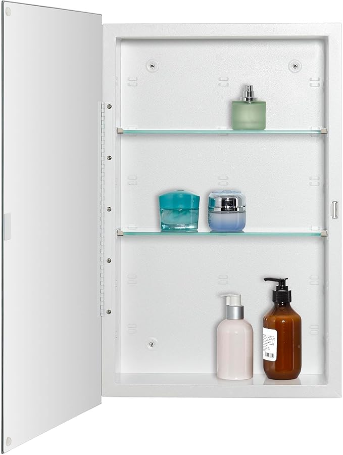 Bathroom Medicine Cabinet with Beveled Edge Mirrored Door 15 x 24 inch - Image 4