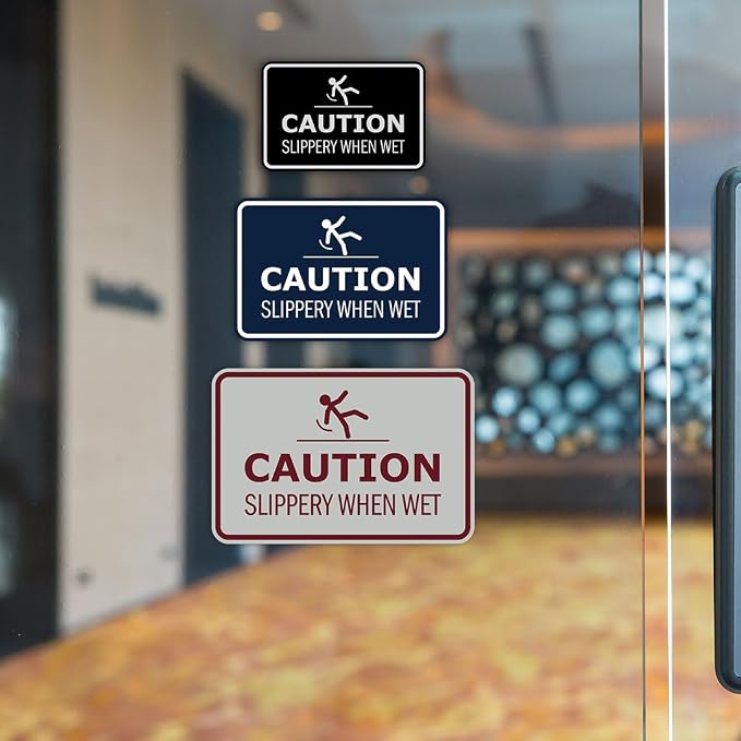 Signs ByLITA Classic Framed Caution: Slippery When Wet Door or Wall Sign Easy - Image 4