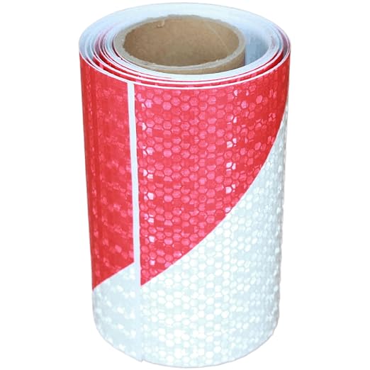 Reflective Tape Red and White 6 inch X 10 feet, Outdoor Waterproof Hazard by tuyrchu