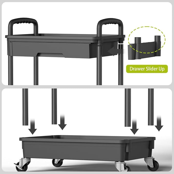 4 Tier Rolling Cart Organizer, Art Craft Diaper Bedside Snack Laundry Room - Image 5